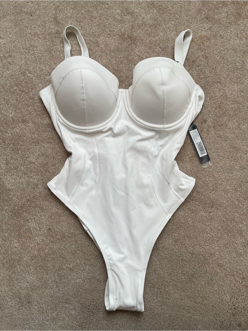 TA3 Hi Cut Lushy One Piece Swimsuit White XL Short F/G Cup NWT